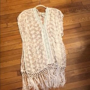 Beautiful sheer lace bathing suit cover up